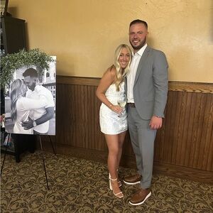 Vici White and Silver Floral Dress